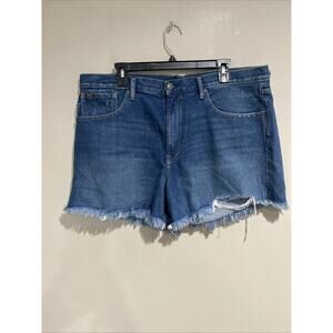 POLO RALPH LAUREN Distressed DENIM JEAN SHORTS SOPHIA CUT OFF Sz 33 Measures 38”